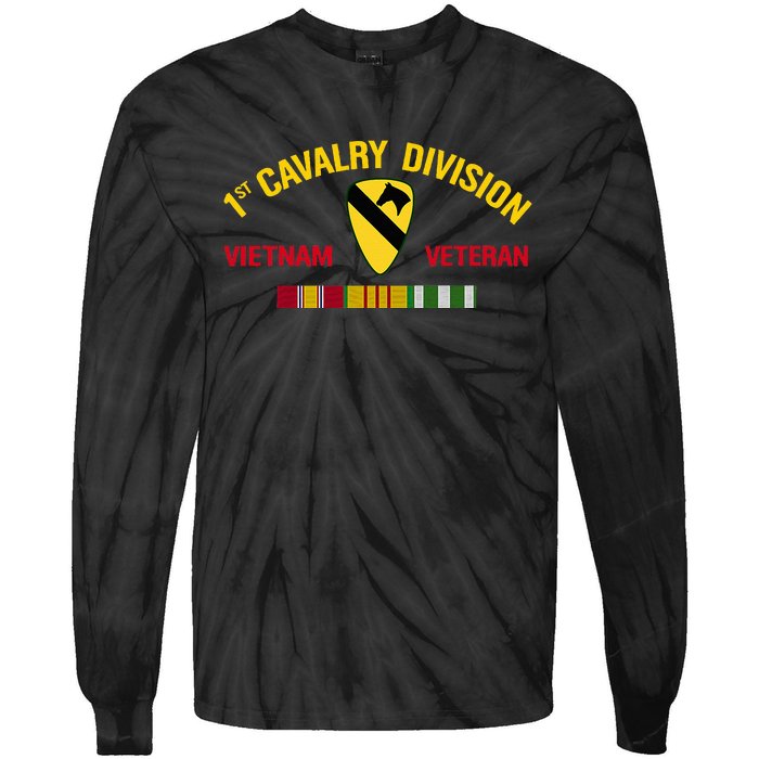 1st Cavalry Division Vietnam Veteran 1st Air Cav In Vietnam Tie-Dye Long Sleeve Shirt