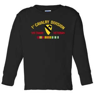 1st Cavalry Division Vietnam Veteran 1st Air Cav In Vietnam Toddler Long Sleeve Shirt