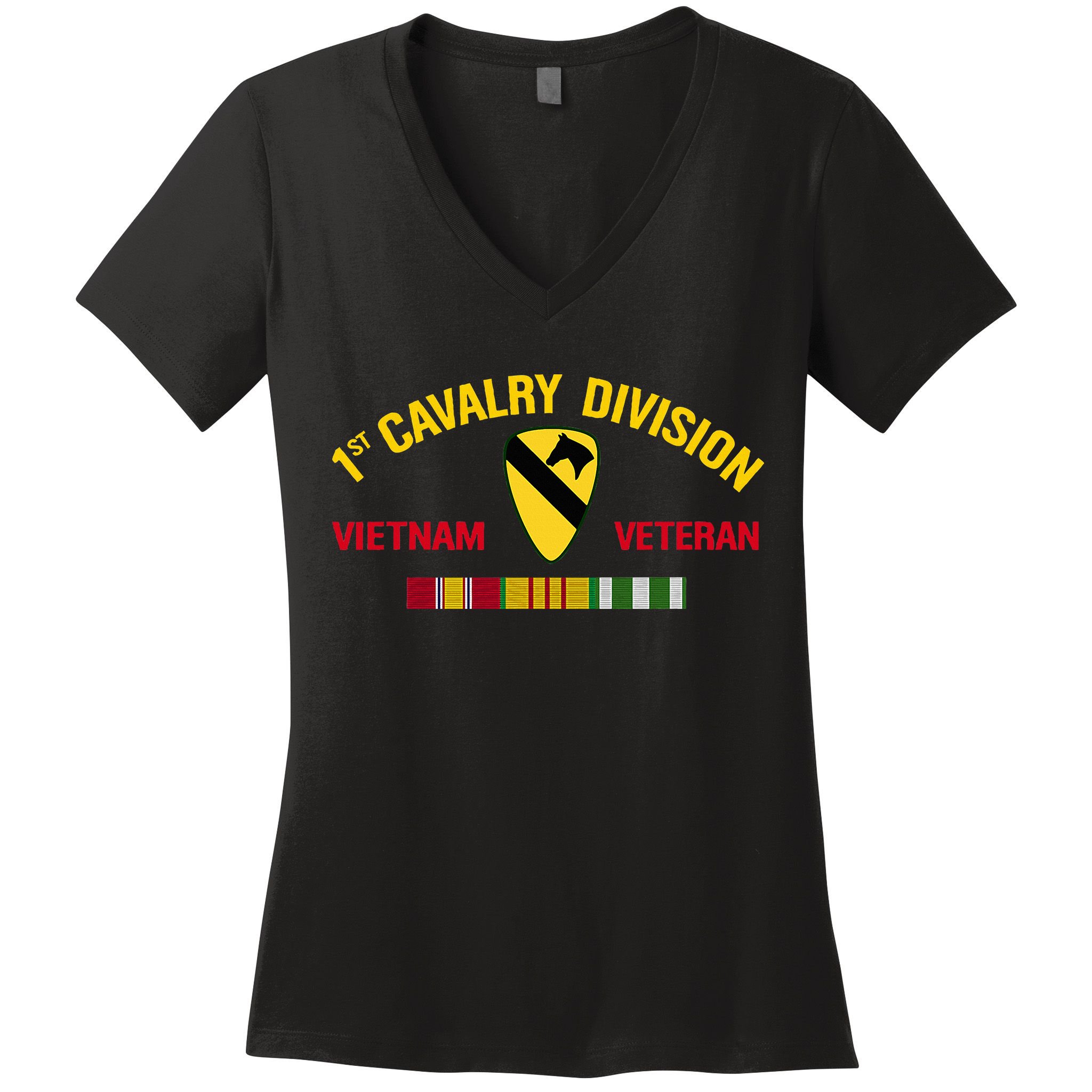 1st Cavalry Division Vietnam Veteran 1st Air Cav In Vietnam Women's V-Neck T-Shirt