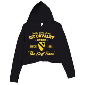 1st Cavalry Division Fort Hood Tx Women Crop Fleece Hoodie