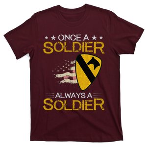 1st Cavalry Division Veteran Always A Soldier Military Xmas T-Shirt