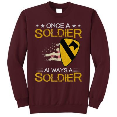 1st Cavalry Division Veteran Always A Soldier Military Xmas Tall Sweatshirt