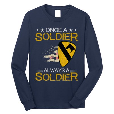 1st Cavalry Division Veteran Always A Soldier Military Xmas Long Sleeve Shirt