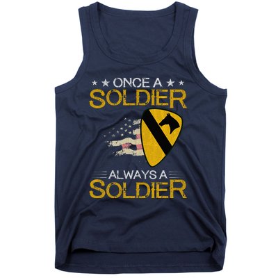 1st Cavalry Division Veteran Always A Soldier Military Xmas Tank Top