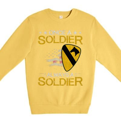 1st Cavalry Division Veteran Always a Soldier Military Xmas Premium Crewneck Sweatshirt