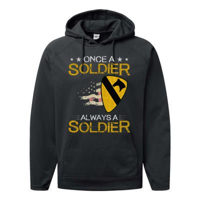 1st Cavalry Division Veteran Always a Soldier Military Xmas Performance Fleece Hoodie