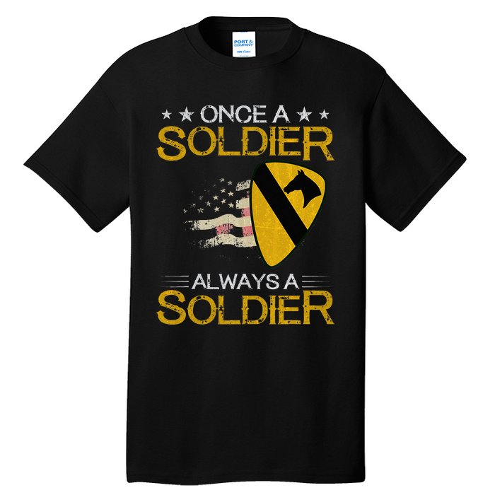 1st Cavalry Division Veteran Always a Soldier Military Xmas Tall T-Shirt