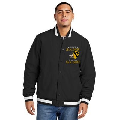 1st Cavalry Division Veteran Always a Soldier Military Xmas Insulated Varsity Jacket