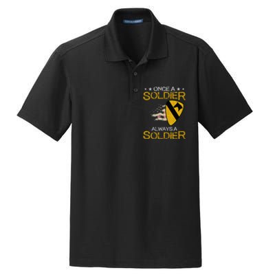 1st Cavalry Division Veteran Always a Soldier Military Xmas Dry Zone Grid Polo