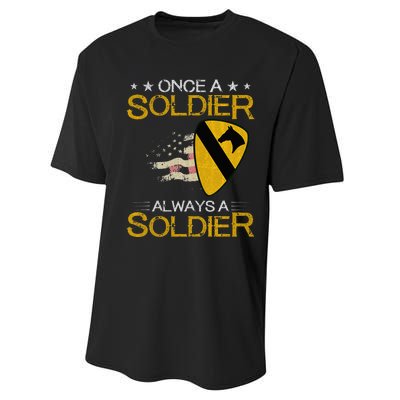 1st Cavalry Division Veteran Always a Soldier Military Xmas Performance Sprint T-Shirt