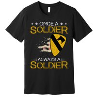 1st Cavalry Division Veteran Always a Soldier Military Xmas Premium T-Shirt