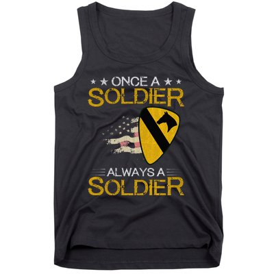 1st Cavalry Division Veteran Always a Soldier Military Xmas Tank Top