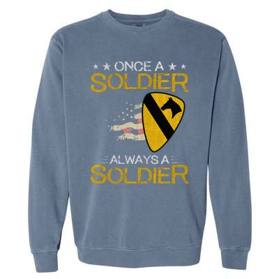 1st Cavalry Division Veteran Always a Soldier Military Xmas Garment-Dyed Sweatshirt