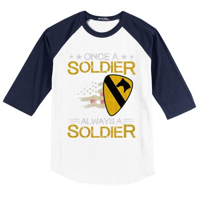 1st Cavalry Division Veteran Always a Soldier Military Xmas Baseball Sleeve Shirt