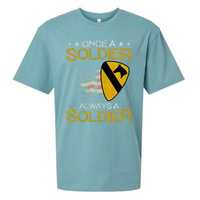 1st Cavalry Division Veteran Always a Soldier Military Xmas Sueded Cloud Jersey T-Shirt