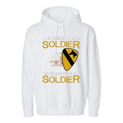 1st Cavalry Division Veteran Always a Soldier Military Xmas Garment-Dyed Fleece Hoodie