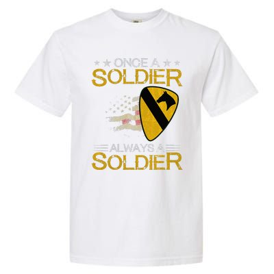 1st Cavalry Division Veteran Always a Soldier Military Xmas Garment-Dyed Heavyweight T-Shirt