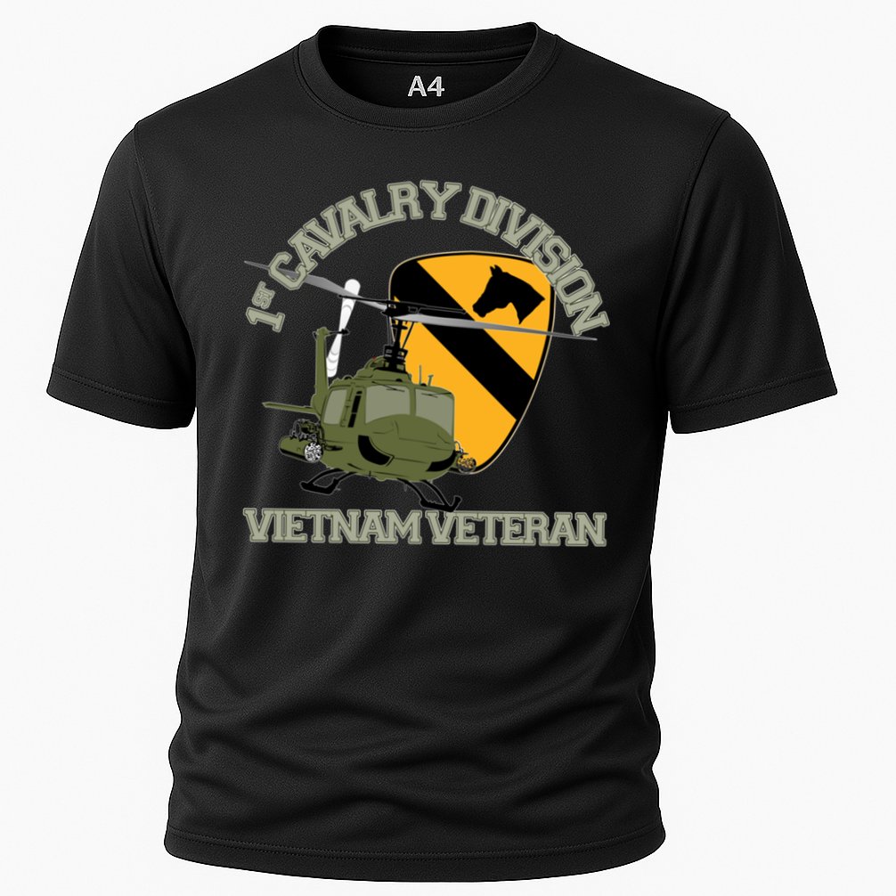 1st Cavalry Division Vietnam Veteran Uh1 Gunship Veteran Day Gift Cooling Performance Crew T-Shirt