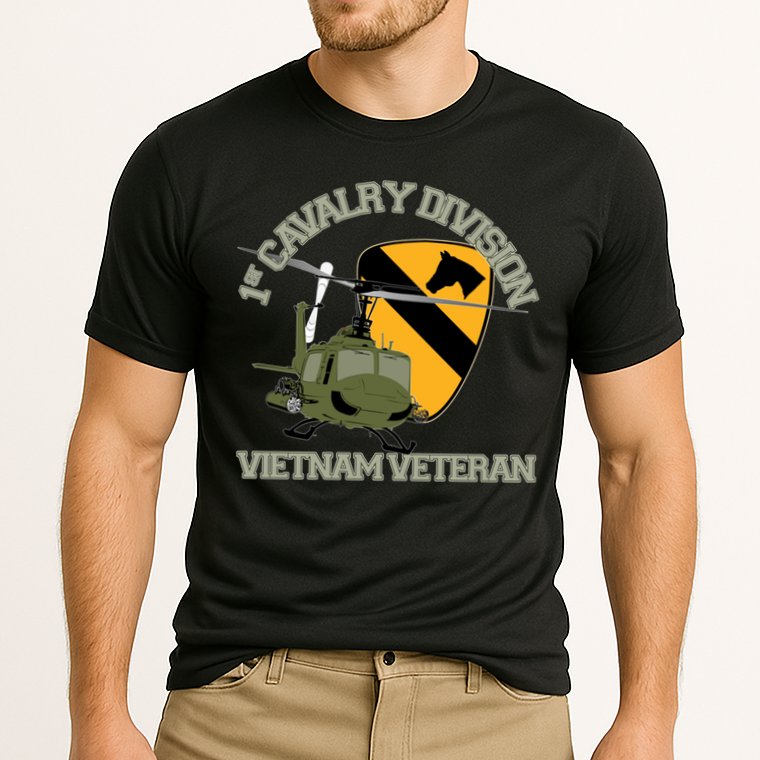1st Cavalry Division Vietnam Veteran Uh1 Gunship Veteran Day Gift Cooling Performance Crew T-Shirt