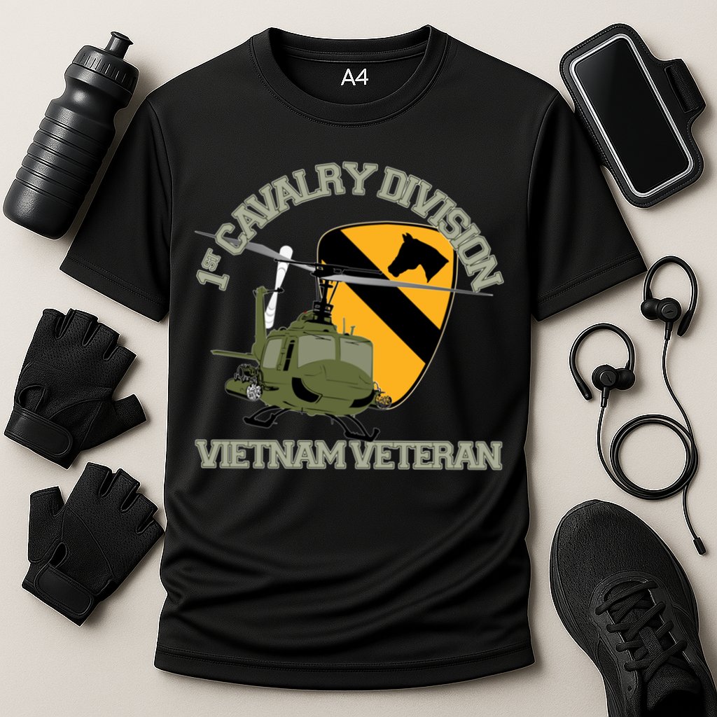 1st Cavalry Division Vietnam Veteran Uh1 Gunship Veteran Day Gift Cooling Performance Crew T-Shirt