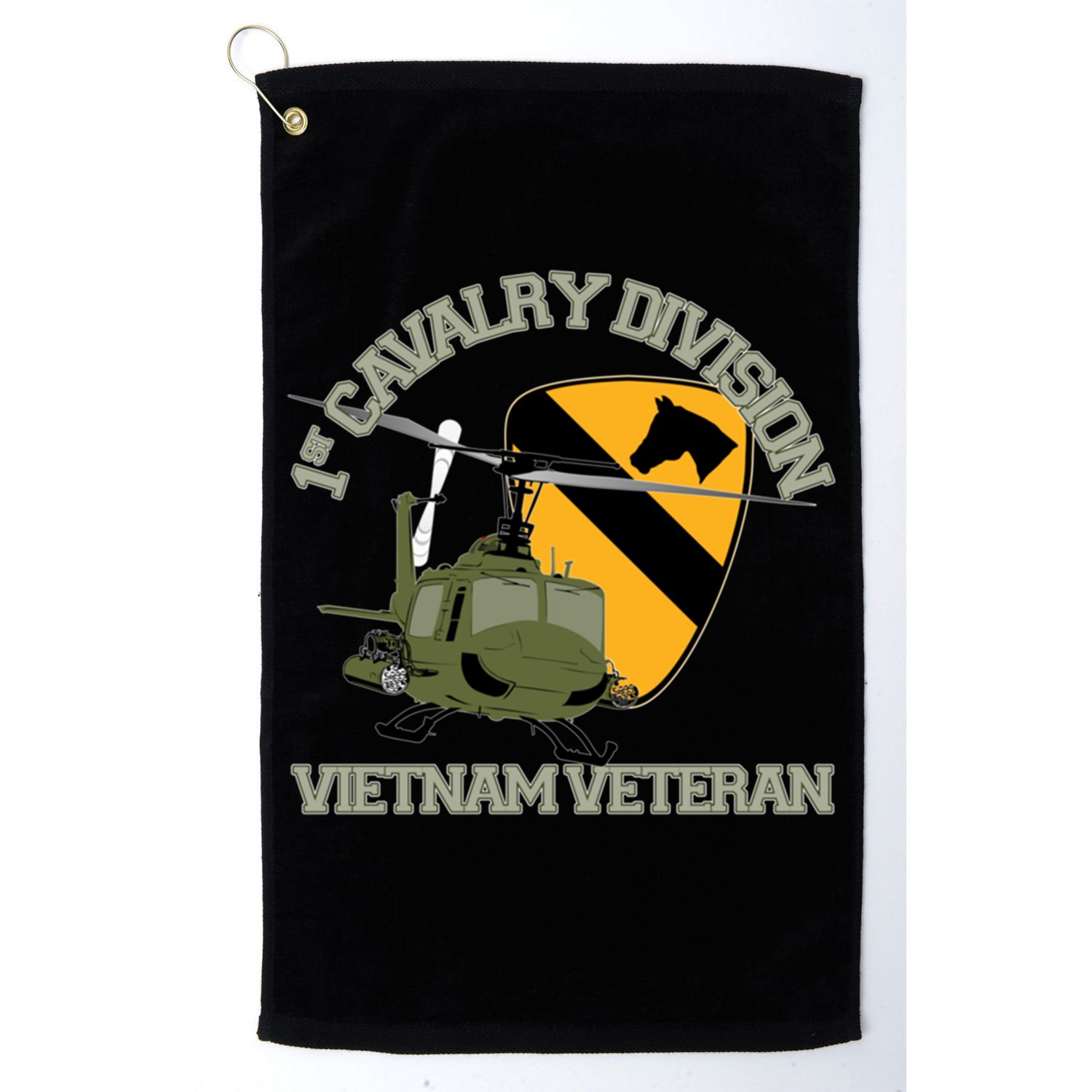 1st Cavalry Division Vietnam Veteran Uh1 Gunship Veteran Day Gift Golf Towel