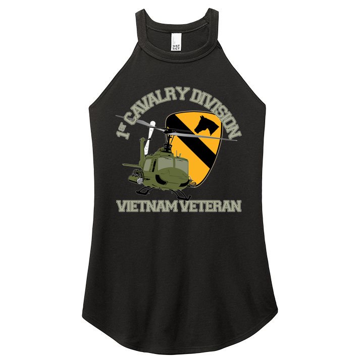 1st Cavalry Division Vietnam Veteran Uh1 Gunship Veteran Day Gift Women's Perfect Tri Rocker Tank