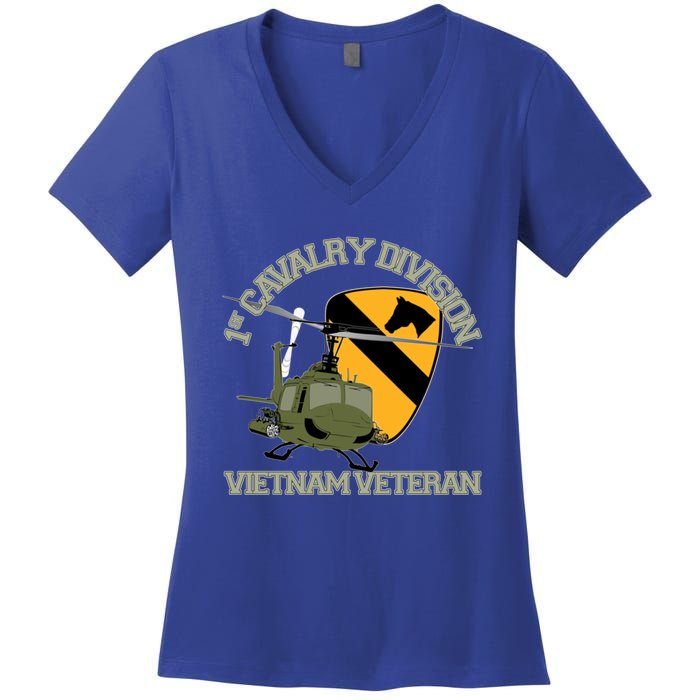 1st Cavalry Division Vietnam Veteran Uh1 Gunship Veteran Day Gift Women's V-Neck T-Shirt