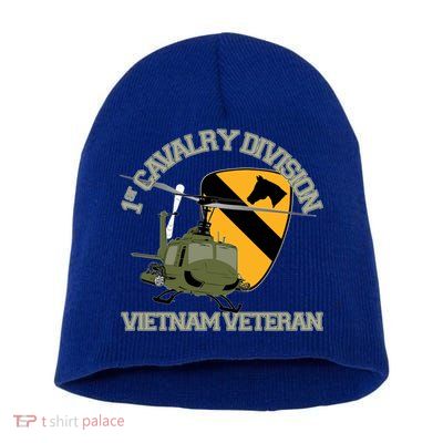 1st Cavalry Division Vietnam Veteran Uh1 Gunship Veteran Day Gift Short Acrylic Beanie