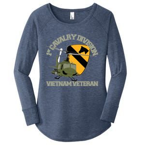 1st Cavalry Division Vietnam Veteran Uh1 Gunship Veteran Day Gift Women's Perfect Tri Tunic Long Sleeve Shirt