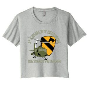 1st Cavalry Division Vietnam Veteran Uh1 Gunship Veteran Day Gift Women's Crop Top Tee