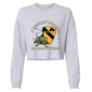 1st Cavalry Division Vietnam Veteran Uh1 Gunship Veteran Day Gift Cropped Pullover Crew