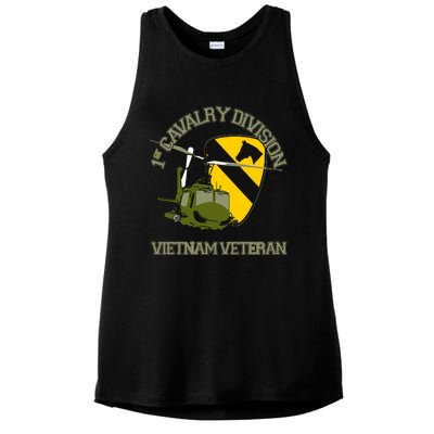 1st Cavalry Division Vietnam Veteran UH1 Gunship Veteran Day Ladies PosiCharge Tri-Blend Wicking Tank