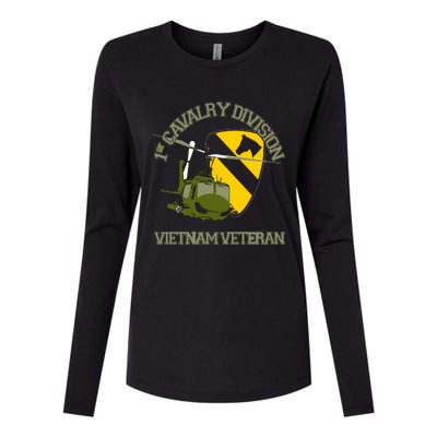 1st Cavalry Division Vietnam Veteran UH1 Gunship Veteran Day Womens Cotton Relaxed Long Sleeve T-Shirt