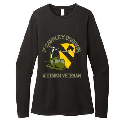 1st Cavalry Division Vietnam Veteran UH1 Gunship Veteran Day Womens CVC Long Sleeve Shirt