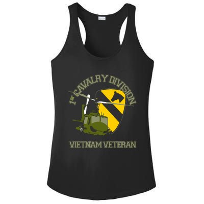 1st Cavalry Division Vietnam Veteran UH1 Gunship Veteran Day Ladies PosiCharge Competitor Racerback Tank