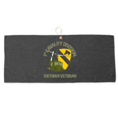 1st Cavalry Division Vietnam Veteran UH1 Gunship Veteran Day Large Microfiber Waffle Golf Towel