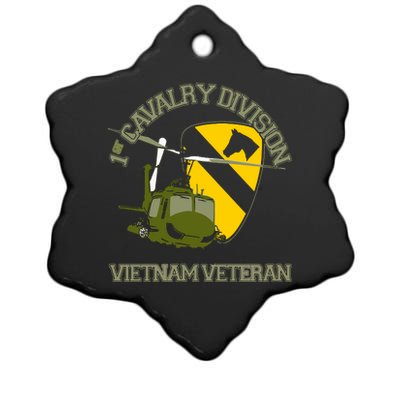 1st Cavalry Division Vietnam Veteran UH1 Gunship Veteran Day Ceramic Star Ornament