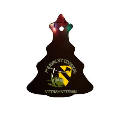 1st Cavalry Division Vietnam Veteran UH1 Gunship Veteran Day Ceramic Tree Ornament