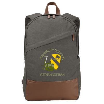 1st Cavalry Division Vietnam Veteran UH1 Gunship Veteran Day Cotton Canvas Backpack