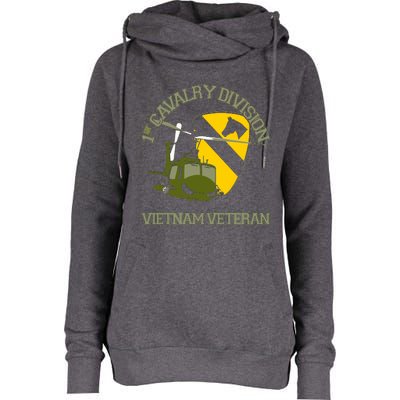 1st Cavalry Division Vietnam Veteran UH1 Gunship Veteran Day Womens Funnel Neck Pullover Hood