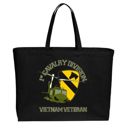 1st Cavalry Division Vietnam Veteran UH1 Gunship Veteran Day Cotton Canvas Jumbo Tote