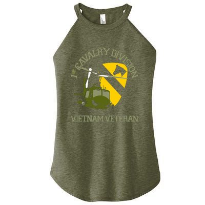 1st Cavalry Division Vietnam Veteran UH1 Gunship Veteran Day Women's Perfect Tri Rocker Tank