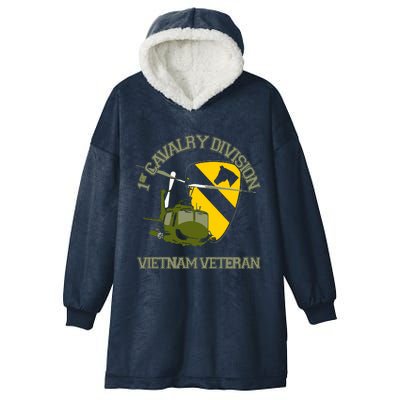 1st Cavalry Division Vietnam Veteran UH1 Gunship Veteran Day Hooded Wearable Blanket