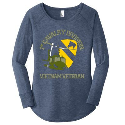 1st Cavalry Division Vietnam Veteran UH1 Gunship Veteran Day Women's Perfect Tri Tunic Long Sleeve Shirt