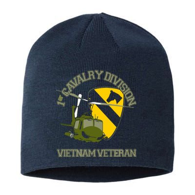 1st Cavalry Division Vietnam Veteran UH1 Gunship Veteran Day Sustainable Beanie