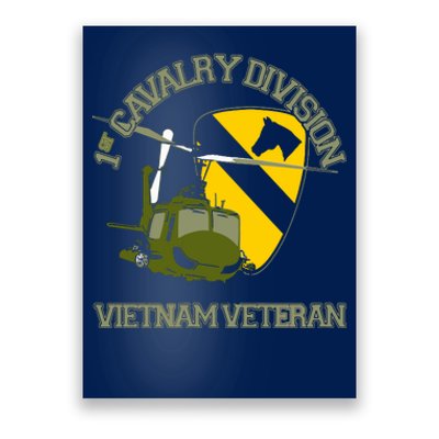 1st Cavalry Division Vietnam Veteran UH1 Gunship Veteran Day Poster