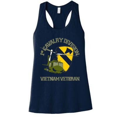 1st Cavalry Division Vietnam Veteran UH1 Gunship Veteran Day Women's Racerback Tank