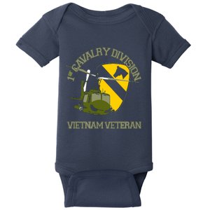 1st Cavalry Division Vietnam Veteran UH1 Gunship Veteran Day Baby Bodysuit