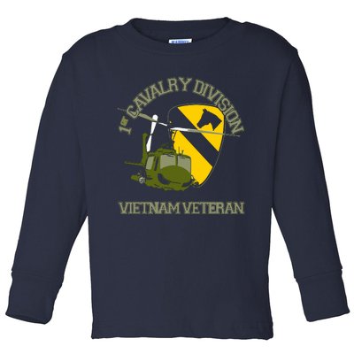 1st Cavalry Division Vietnam Veteran UH1 Gunship Veteran Day Toddler Long Sleeve Shirt