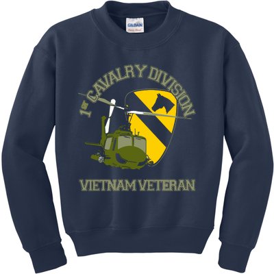 1st Cavalry Division Vietnam Veteran UH1 Gunship Veteran Day Kids Sweatshirt